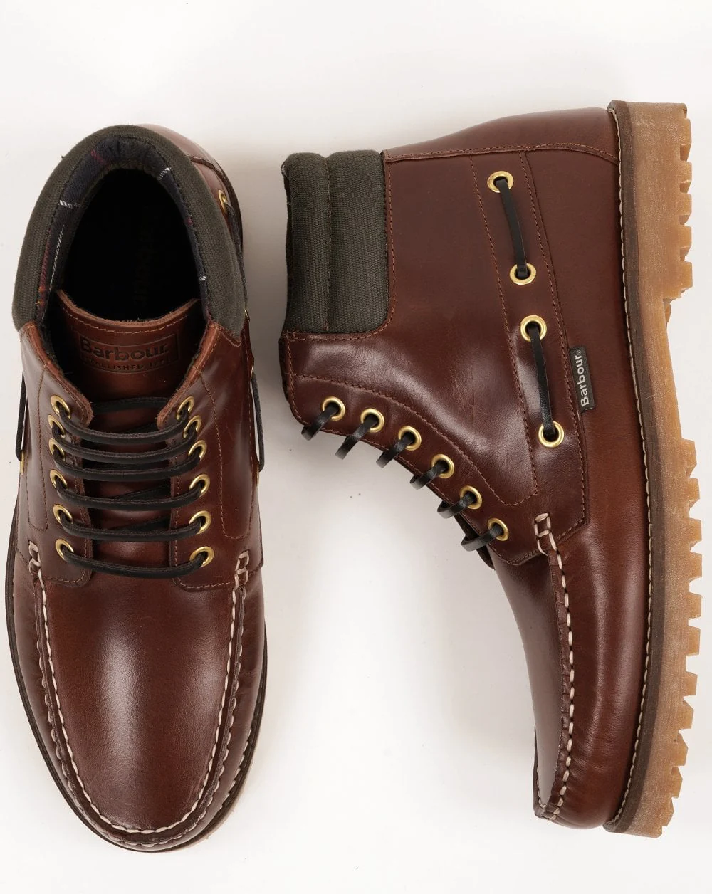 Barbour Tiller Moccasin Boots Mahogany - Image 3