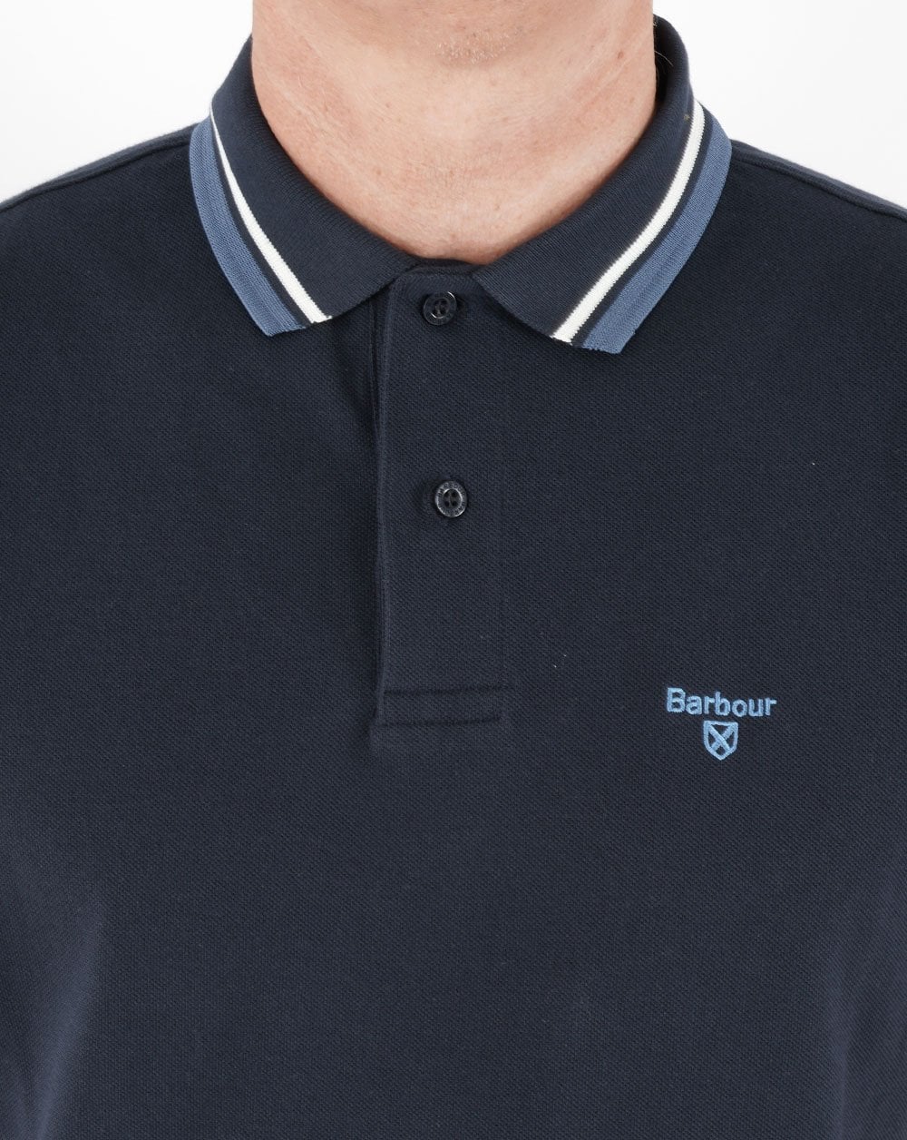 Barbour Tipped Polo Shirt Navy - Image 2