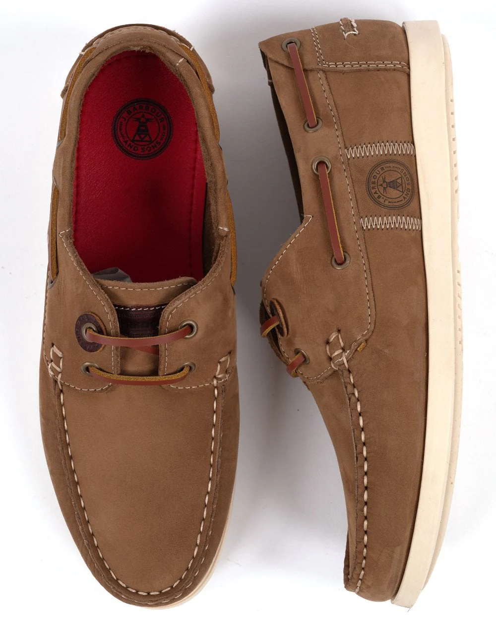 Barbour Wake Boat Shoes Taupe - Image 3