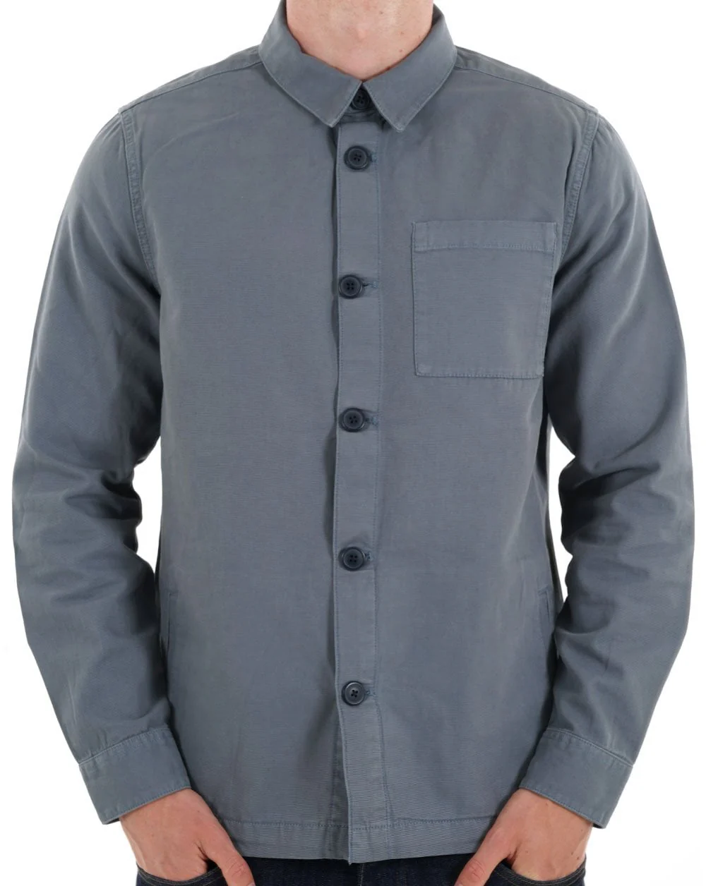 Barbour Washed Cotton Overshirt Bluestone - Image 2