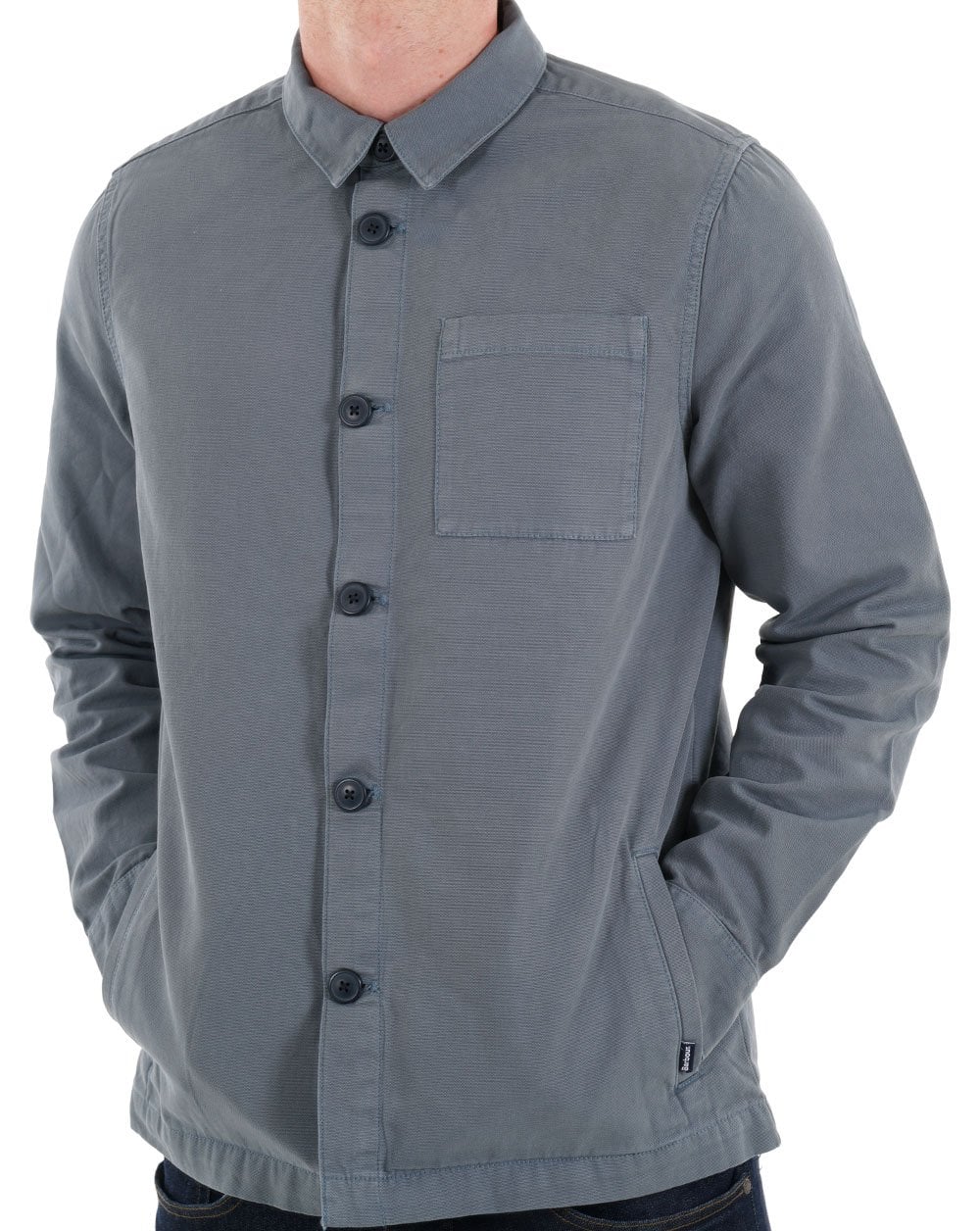 Barbour Washed Cotton Overshirt Bluestone - Image 3