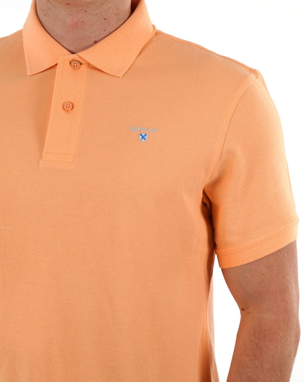 Barbour Washed Sports Polo Coral Sands - Image 2
