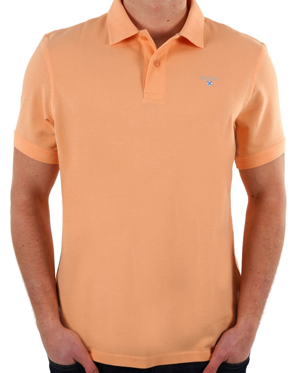 Barbour Washed Sports Polo Coral Sands - Image 3