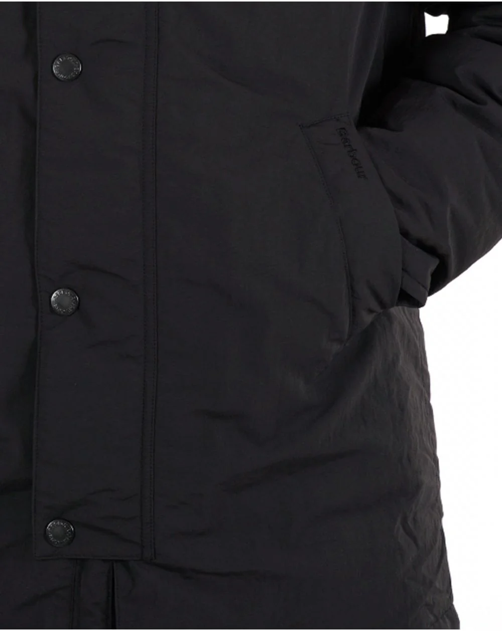 Barbour Winter Wadded Showerproof Mac Black Carbon - Image 2