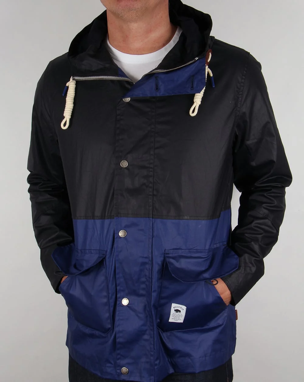 Bellfield Block Colour Fisherman Jacket Dark Navy/Royal - Image 2