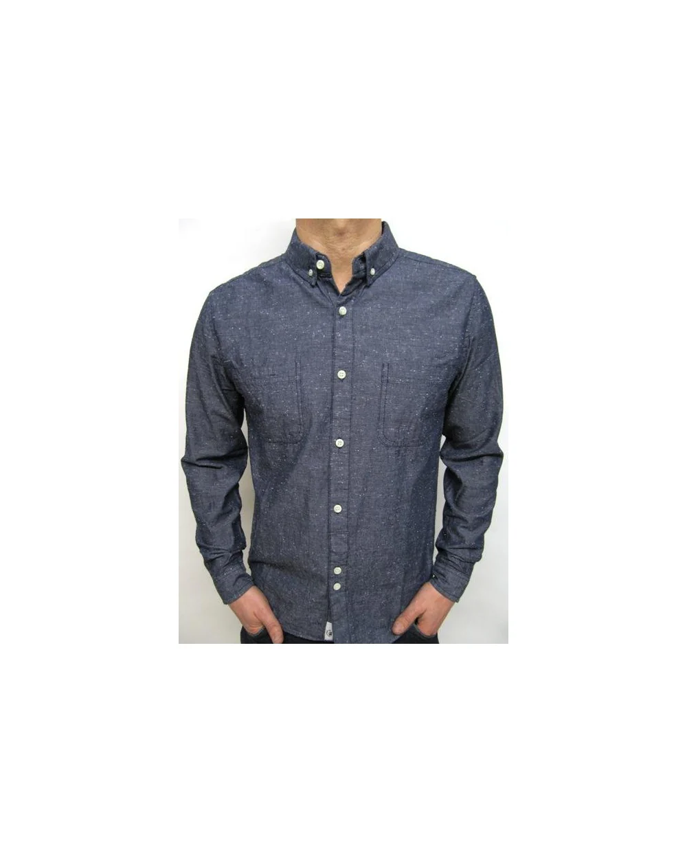 Bellfield Chiba Chambray Shirt Navy