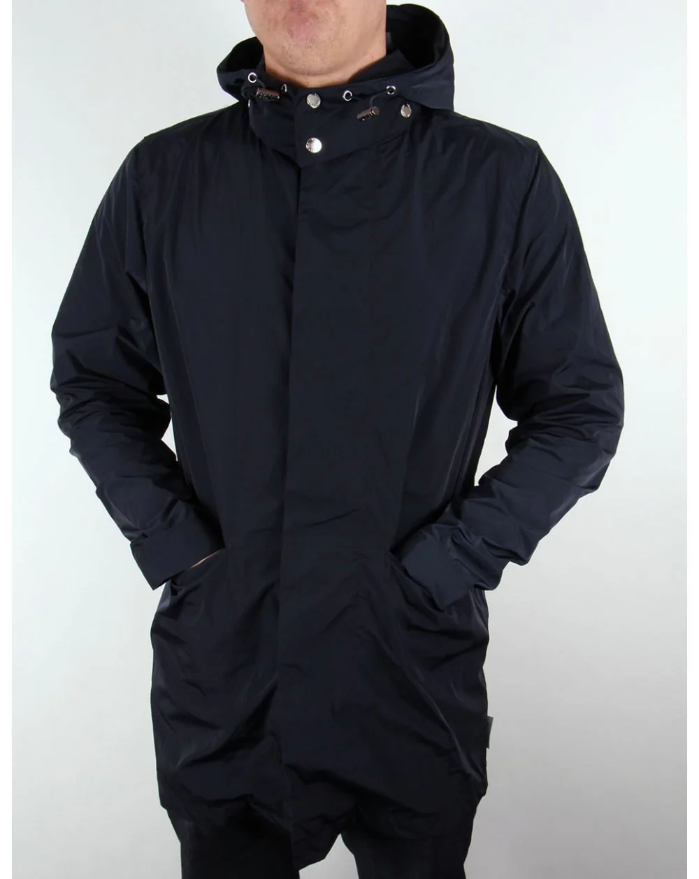 Bellfield Mac With Detatchable Hood Navy Blue