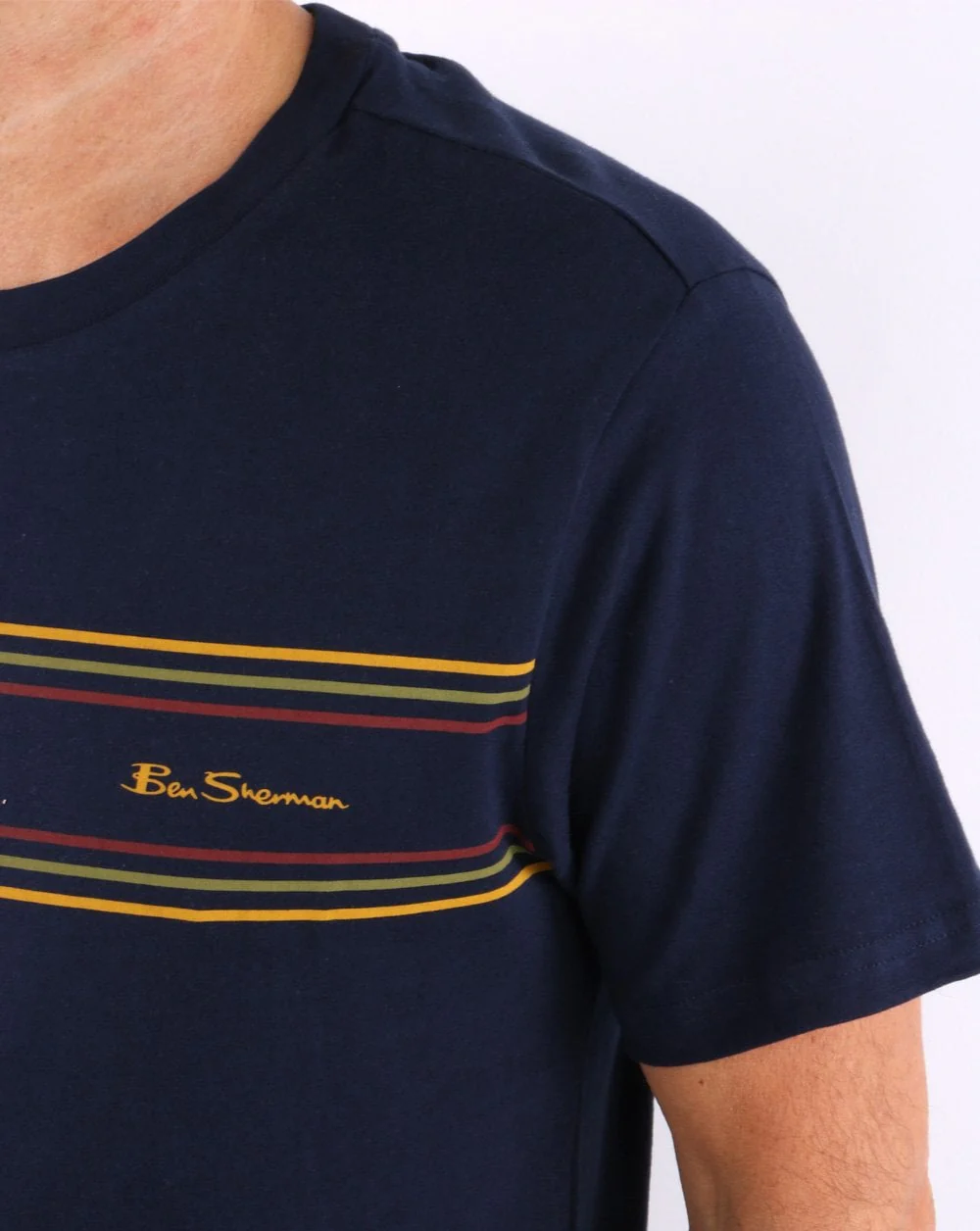 Ben Sherman Chest Stripe Logo T-shirt Navy - Image 2