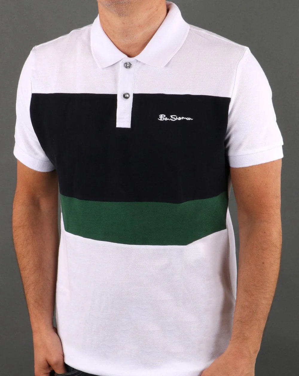 Ben Sherman Colour Block Polo Shirt White