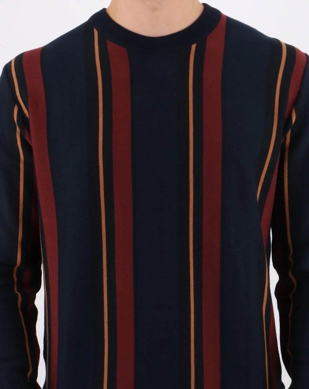 Ben Sherman Crew Stripe Knit Navy - Image 4
