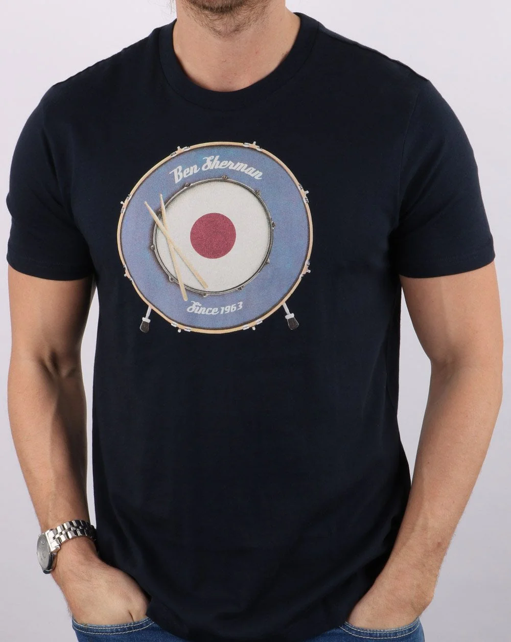 Ben Sherman Drum T-shirt Dark Navy