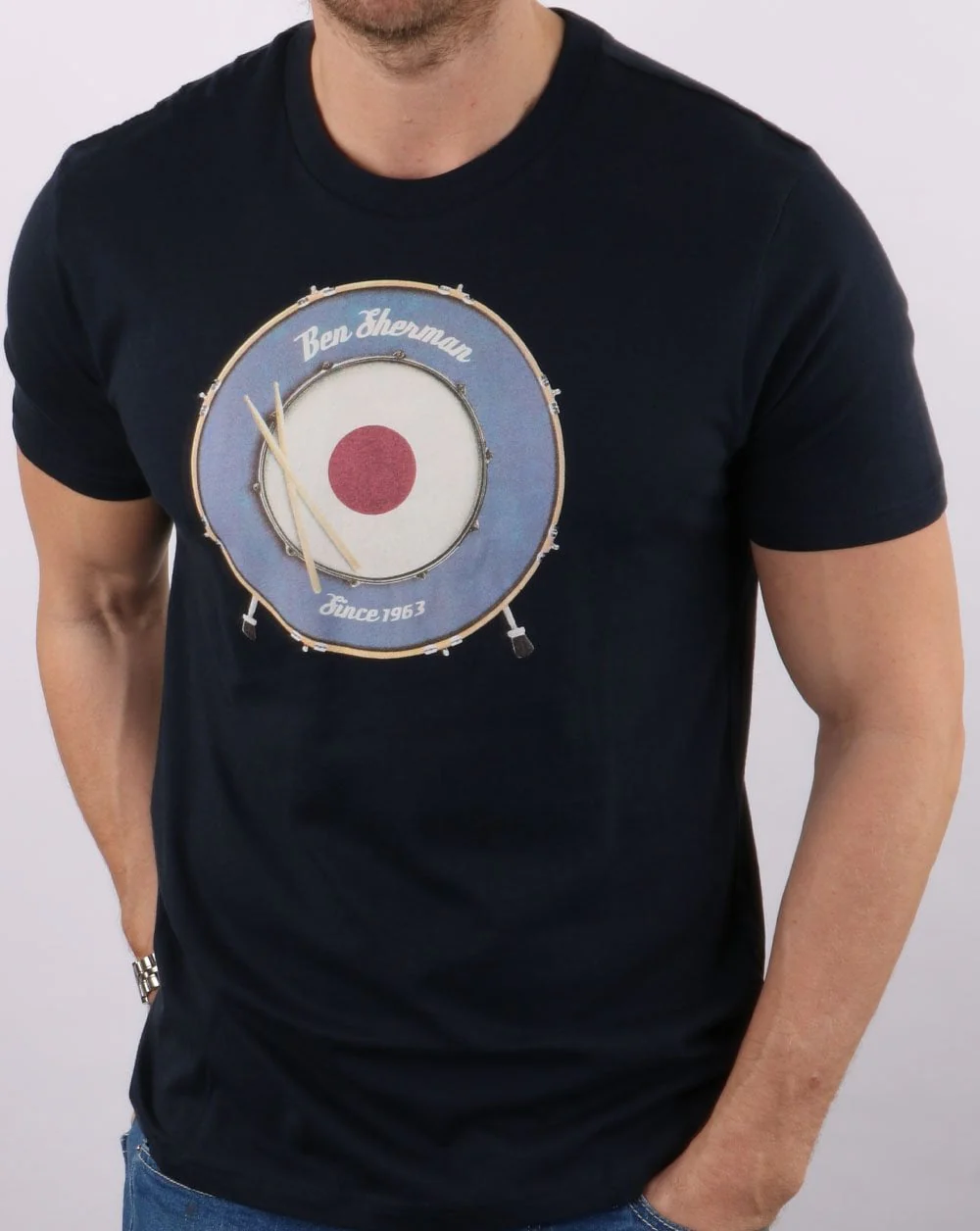 Ben Sherman Drum T-shirt Dark Navy - Image 3