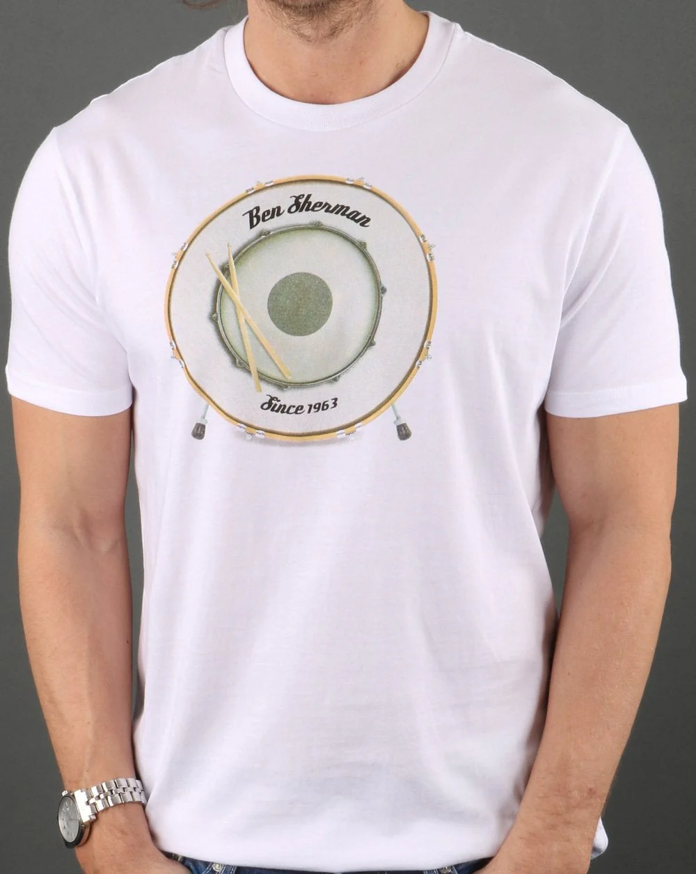 Ben Sherman Drum T-shirt White
