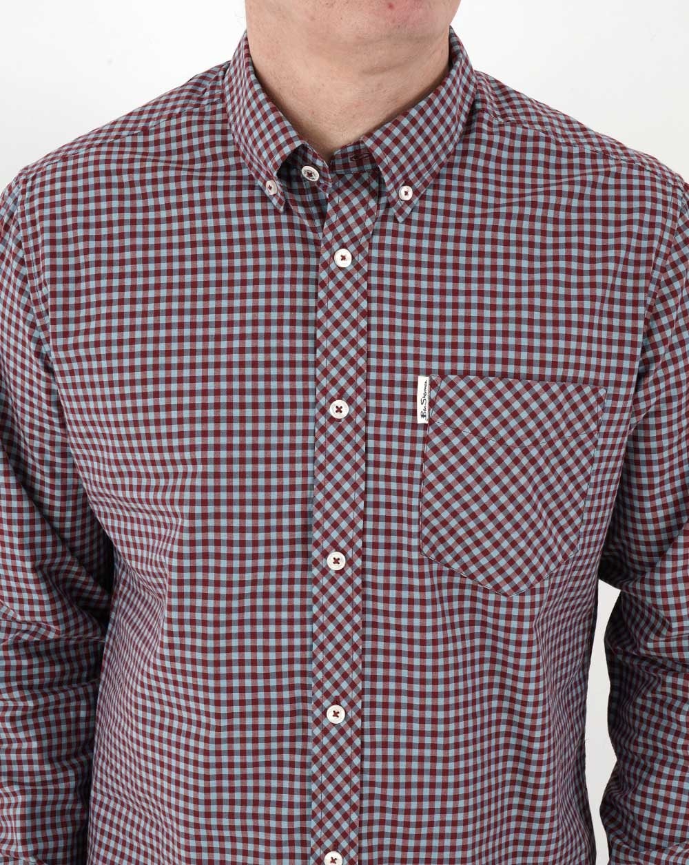 Ben Sherman Gingham Shirt Claret - Image 2