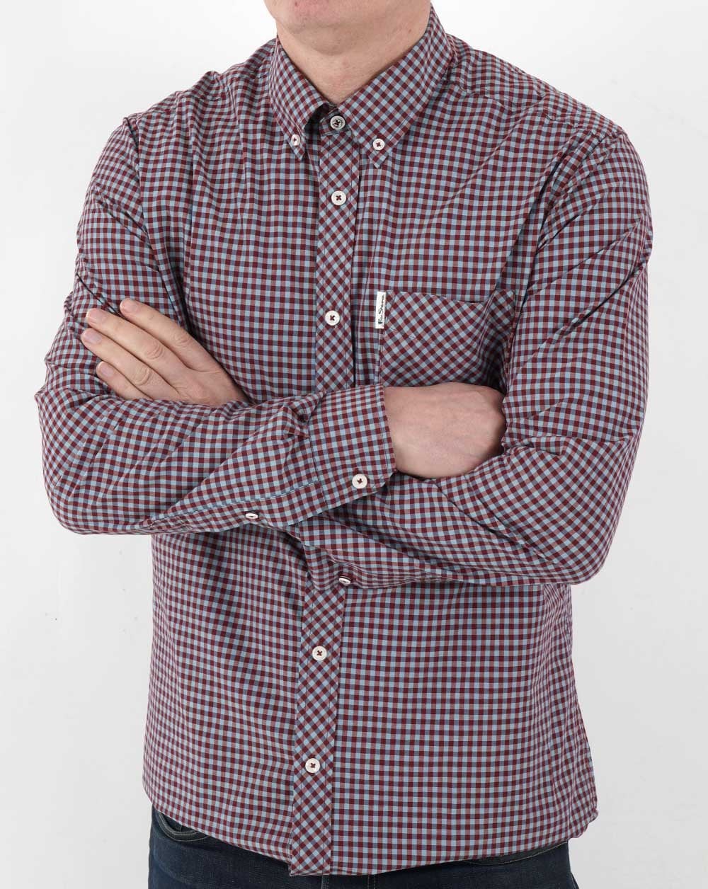 Ben Sherman Gingham Shirt Claret - Image 3