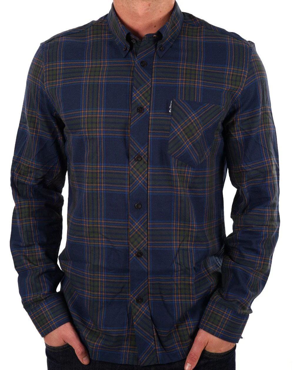 Ben Sherman Grid Check Shirt Navy - Image 3