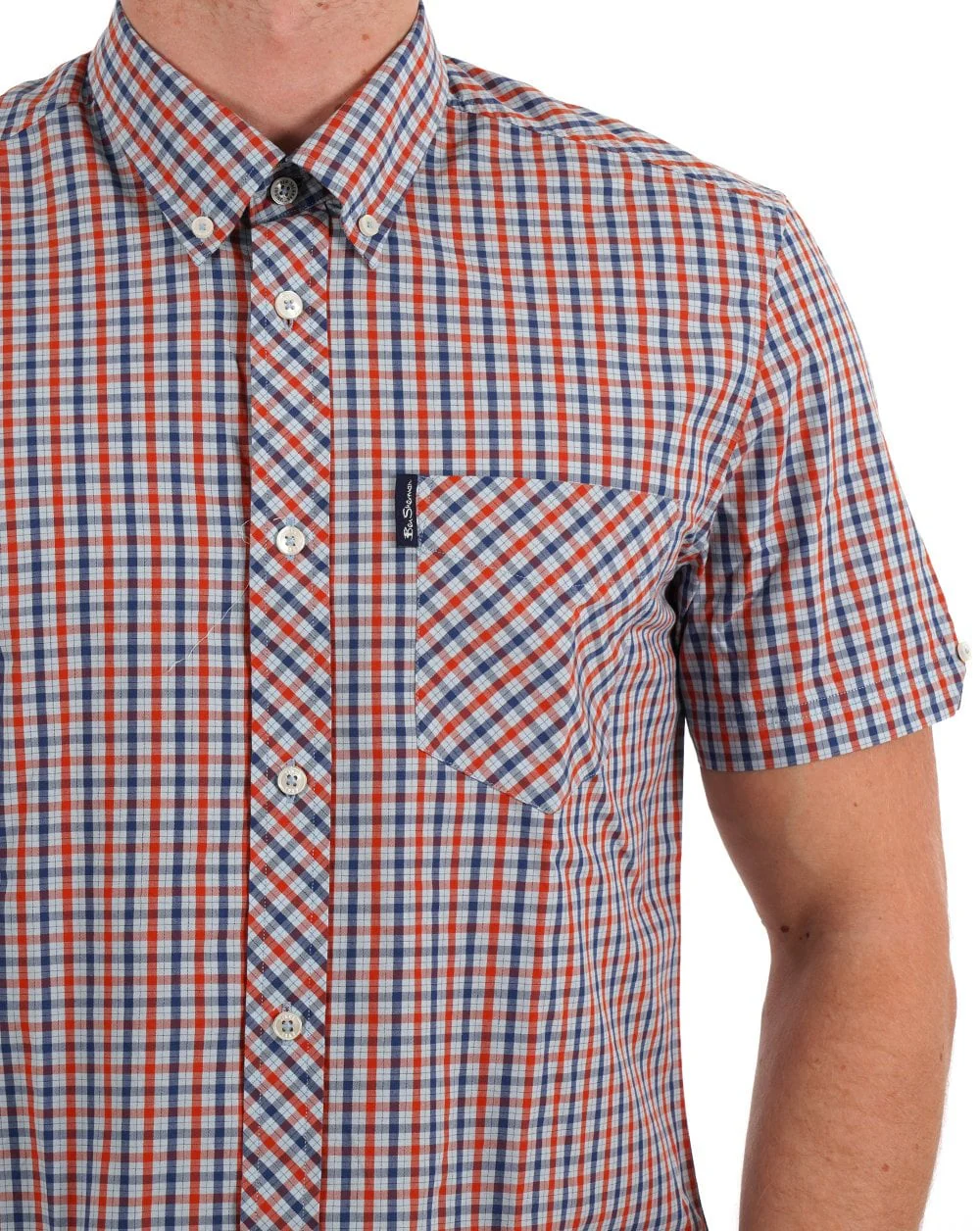 Ben Sherman House Check SS Shirt Pale Blue - Image 2