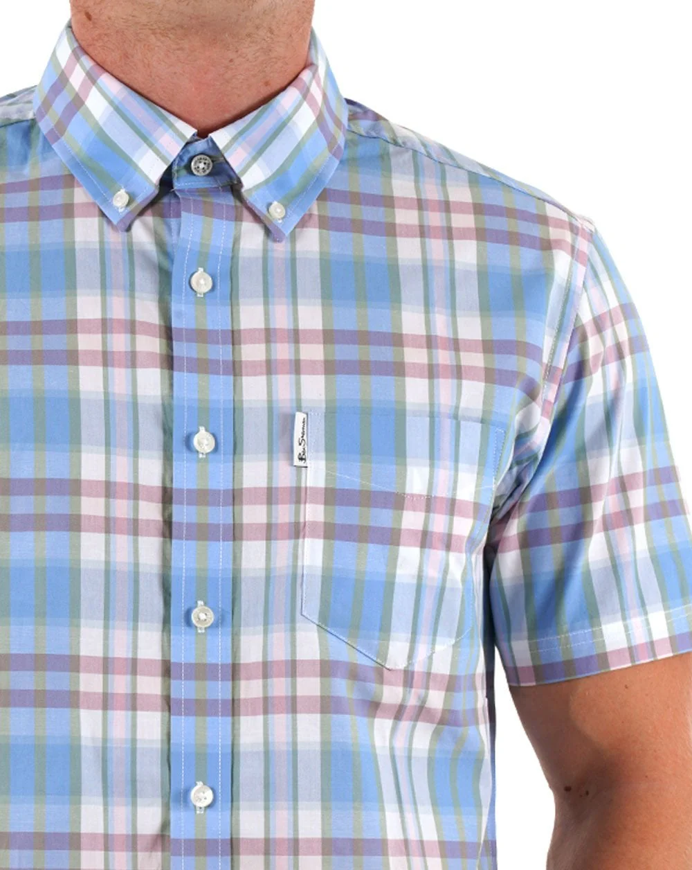 Ben Sherman Irregular Check SS Shirt Glacier - Image 2
