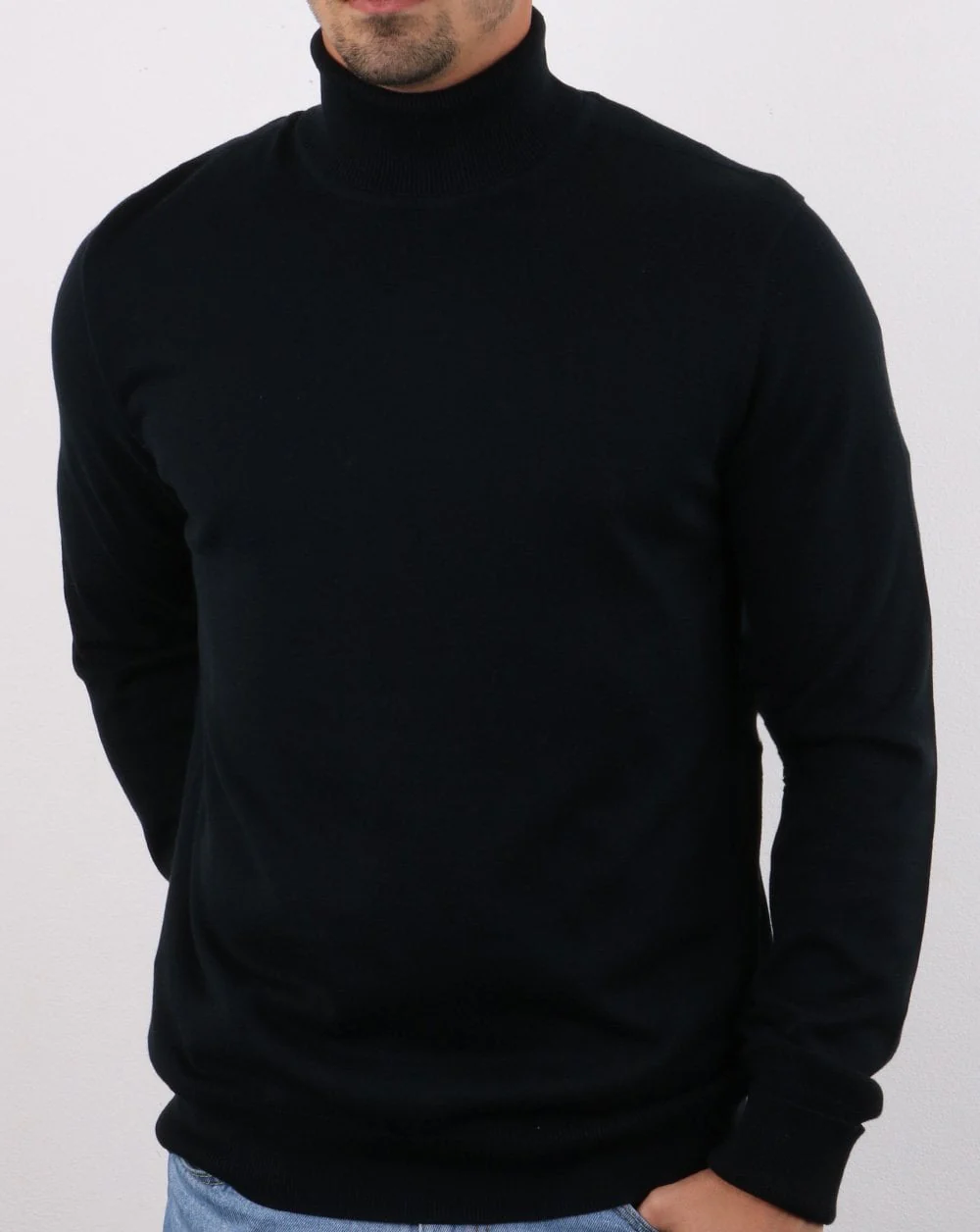 Ben Sherman Knitted Roll Neck Black - Image 2