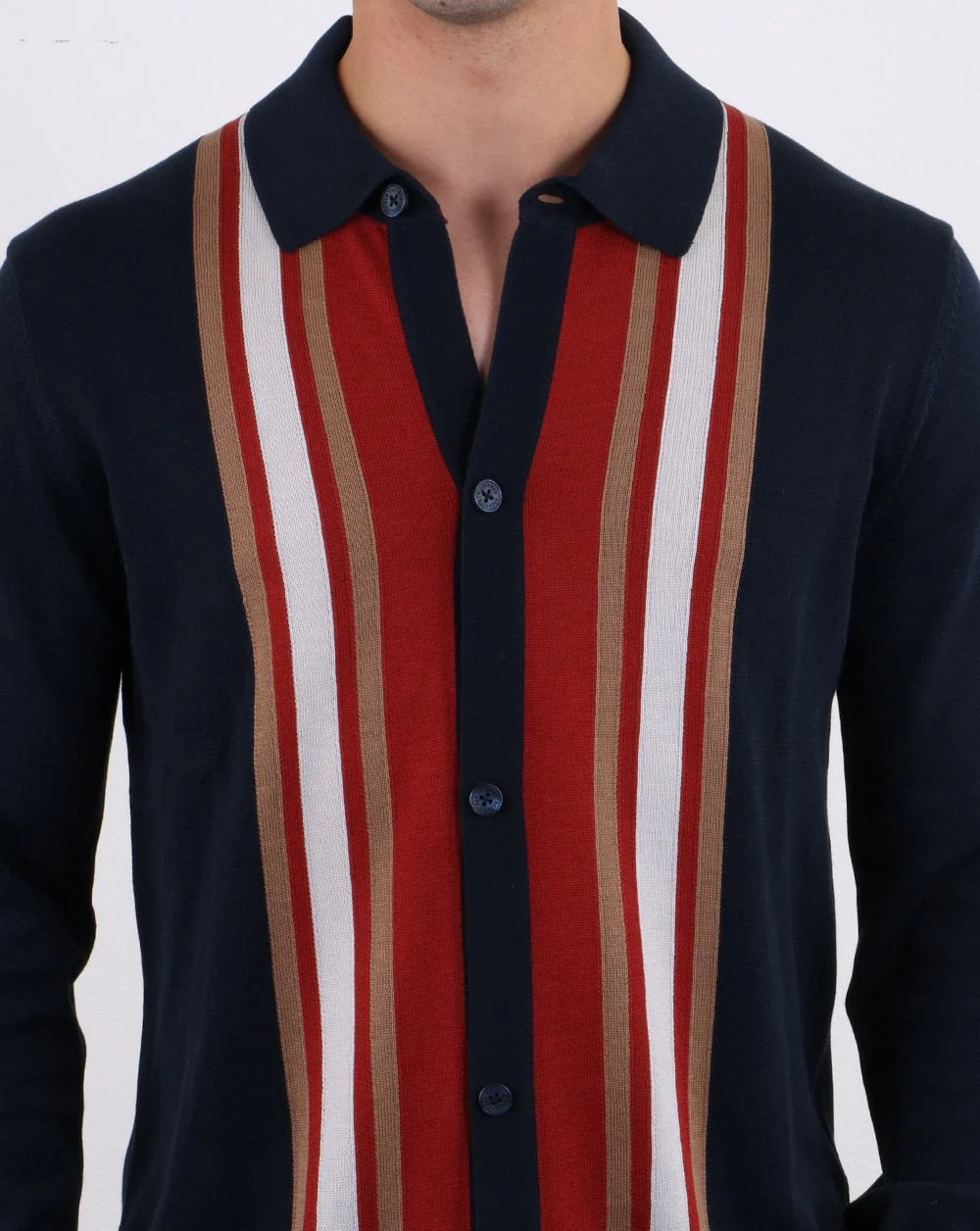 Ben Sherman Long Sleeve Mod Polo Dark Navy - Image 3