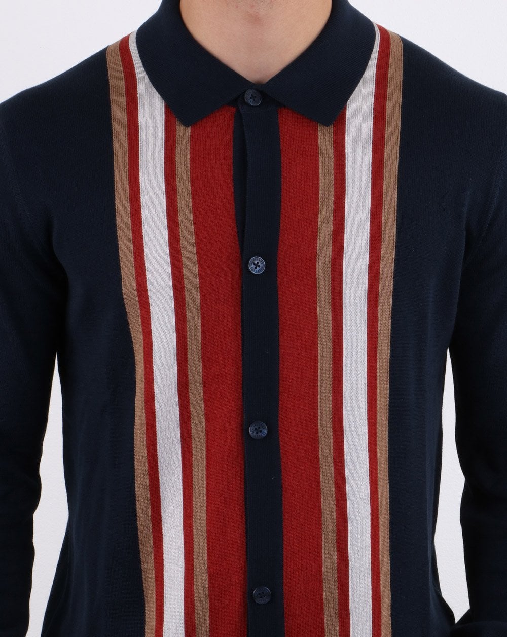 Ben Sherman Long Sleeve Mod Polo Dark Navy - Image 4