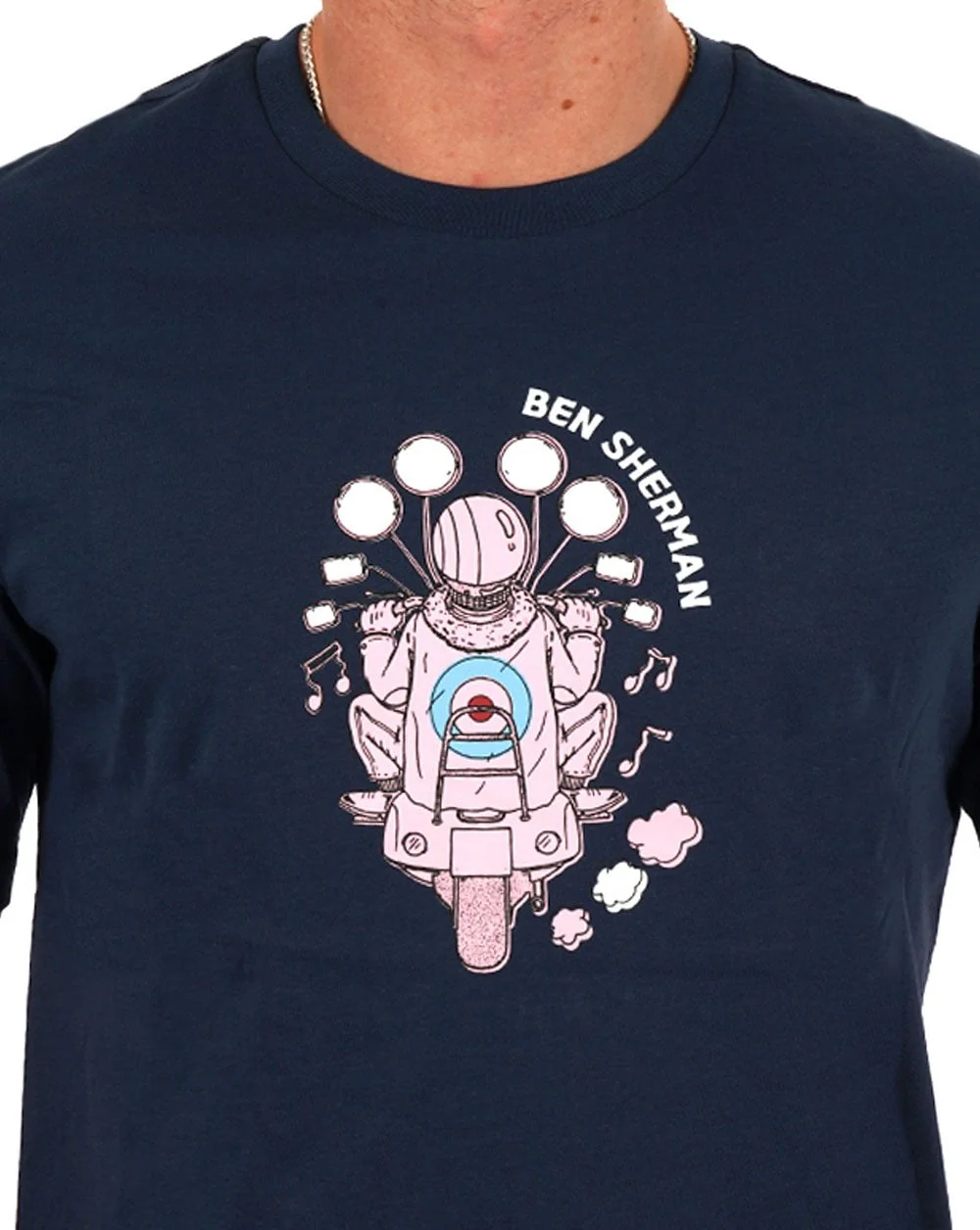 Ben Sherman Mod Scooter T Shirt Indigo - Image 2