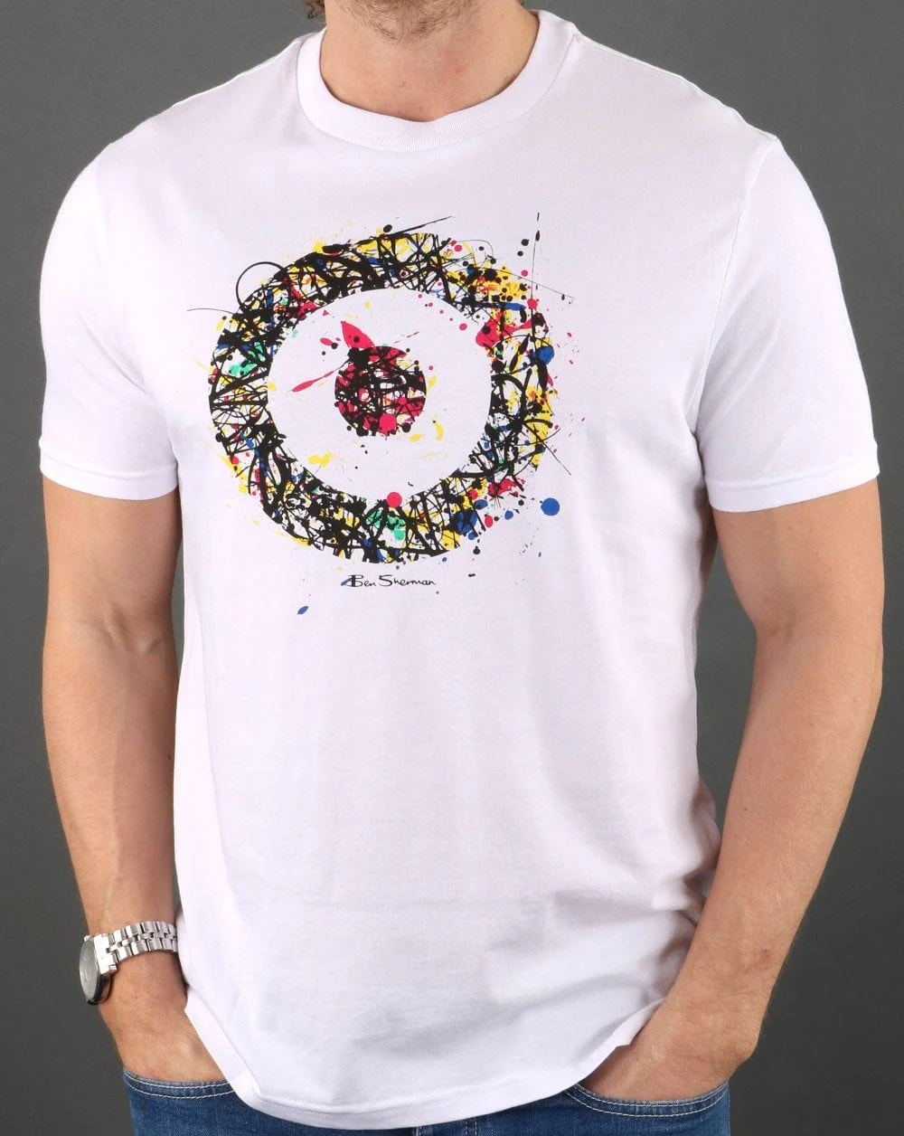 Ben Sherman Painted Target T-shirt White