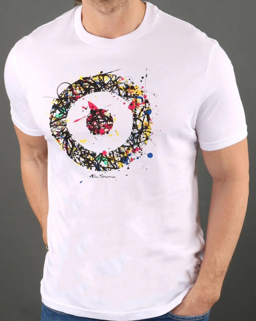 Ben Sherman Painted Target T-shirt White - Image 3