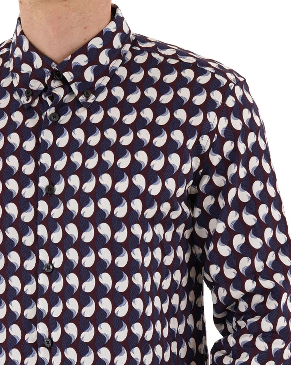 Ben Sherman Geometric Print Shirt Wine