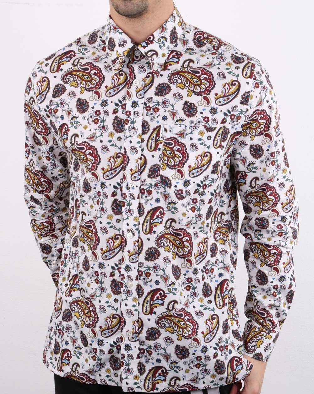 Ben Sherman Paisley Shirt Ecru - Image 2