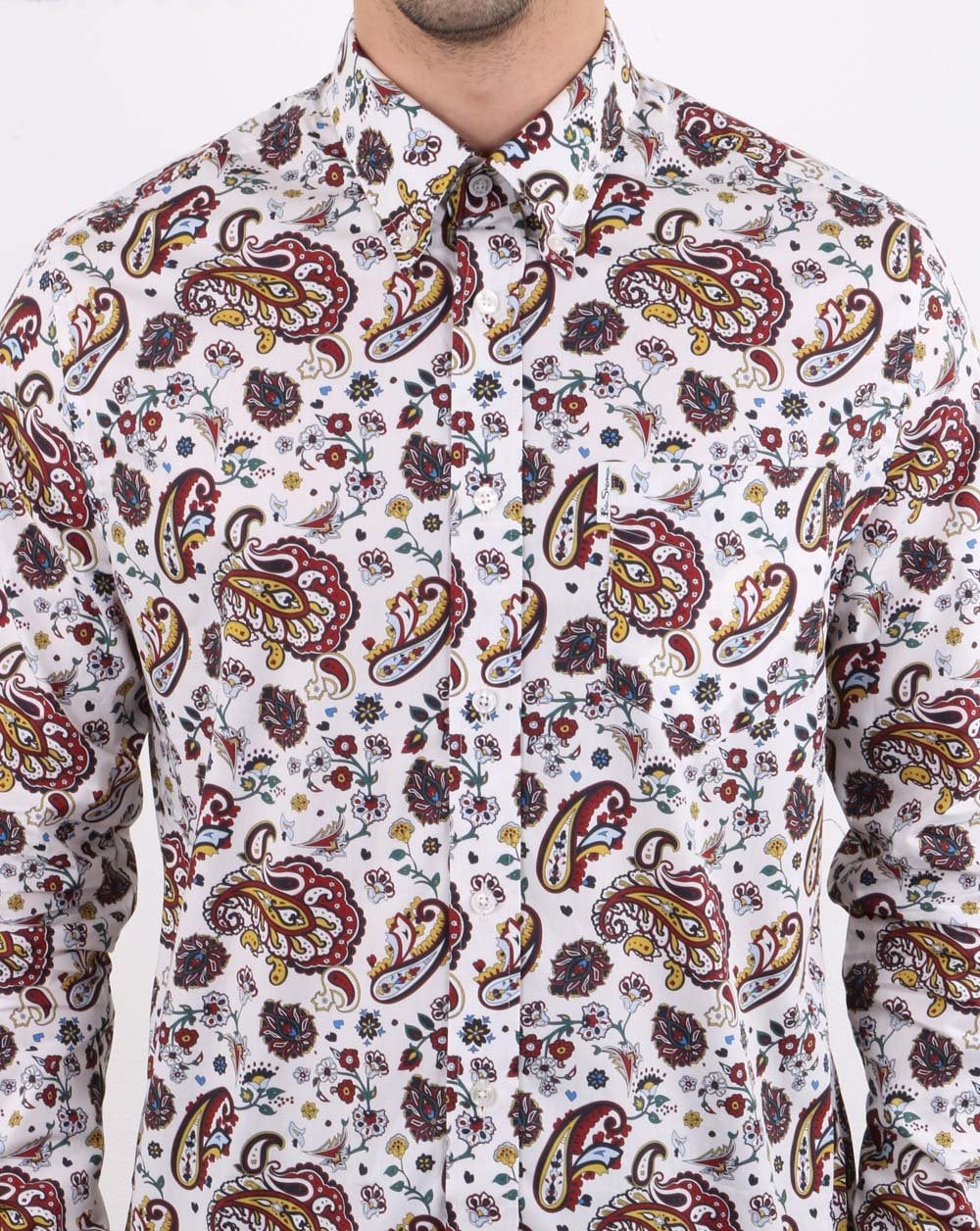 Ben Sherman Paisley Shirt Ecru - Image 3