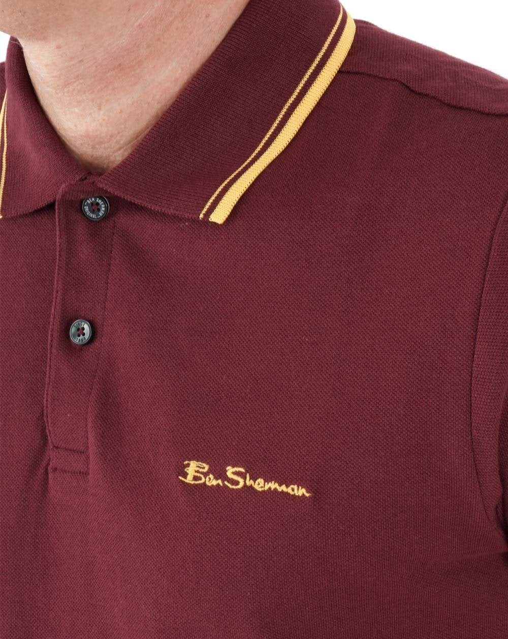 Ben Sherman Polo Shirt Burgundy - Image 2