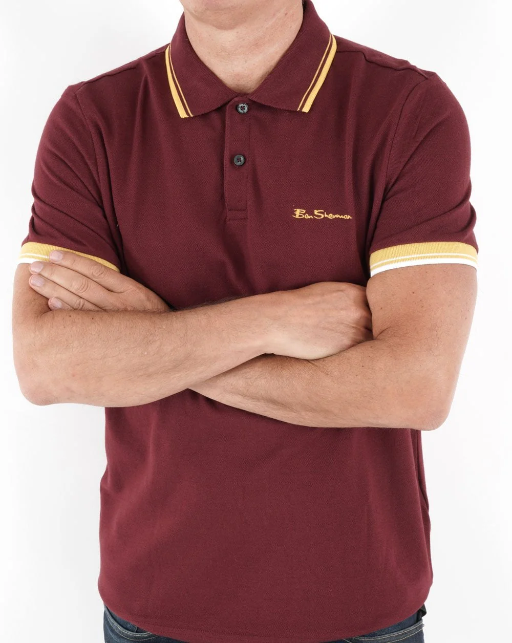 Ben Sherman Polo Shirt Burgundy - Image 3