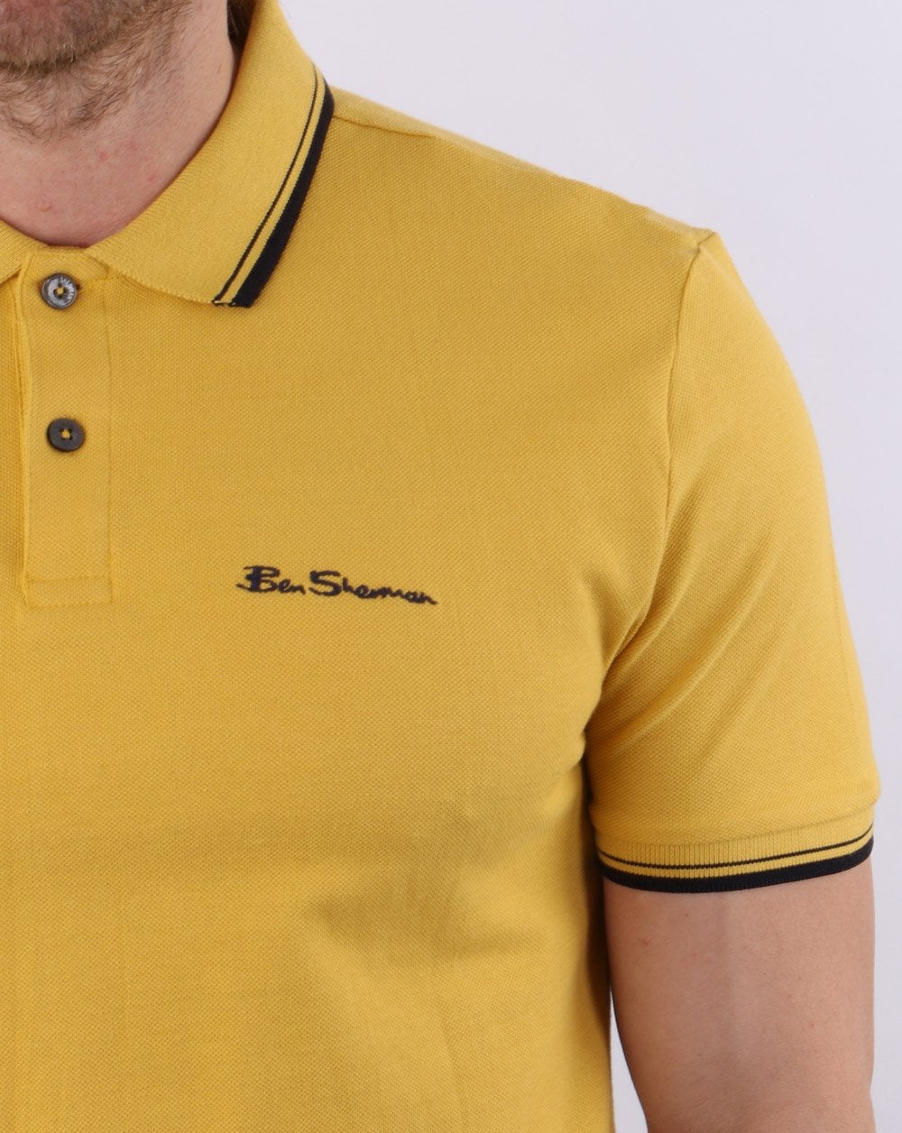 Ben Sherman Polo Shirt Yellow - Image 3