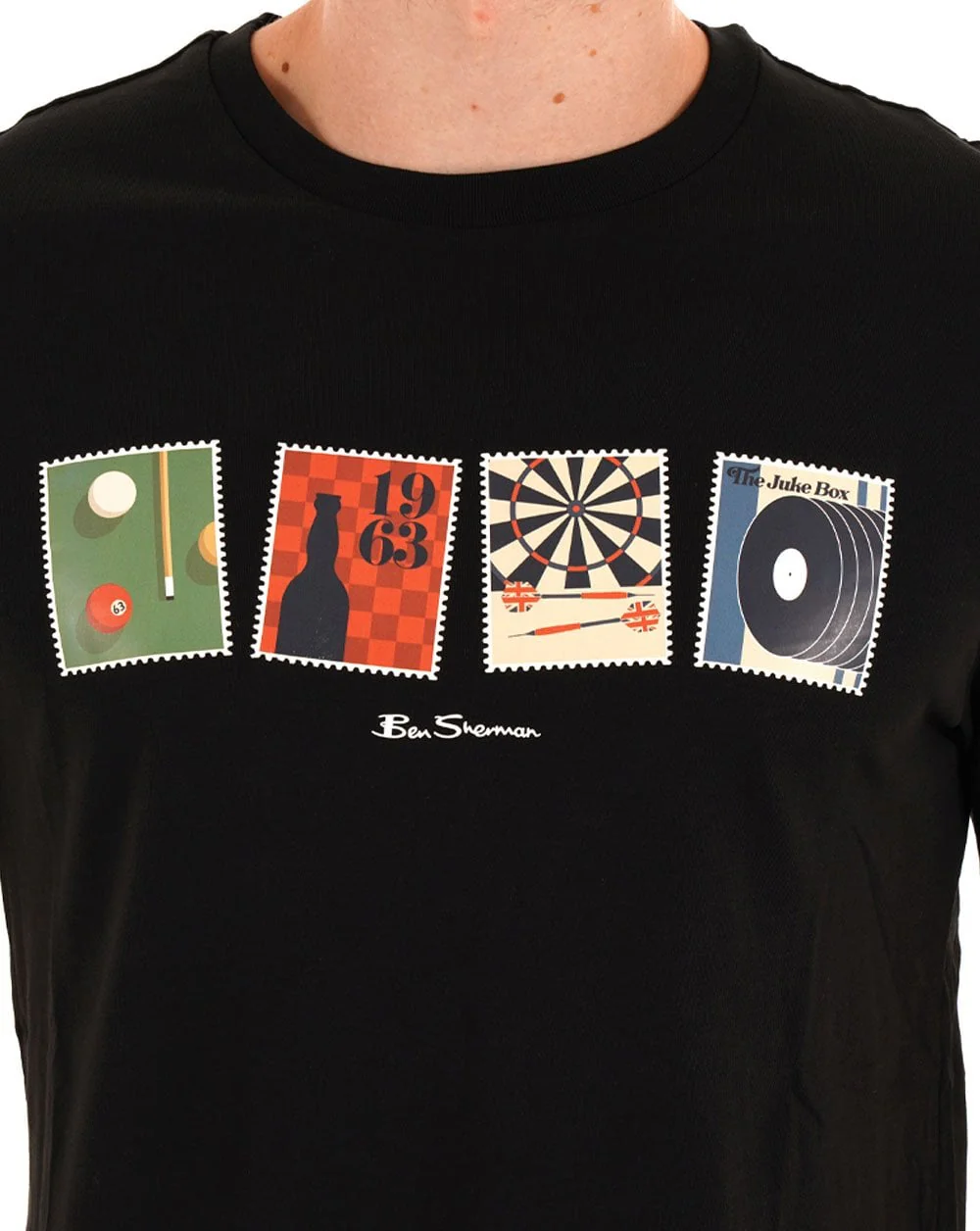 Ben Sherman Pub Sports T Shirt Black - Image 2