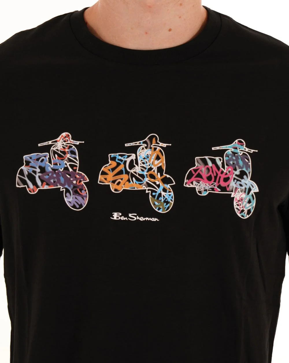 Ben Sherman Scooter Spray T Shirt Black - Image 2