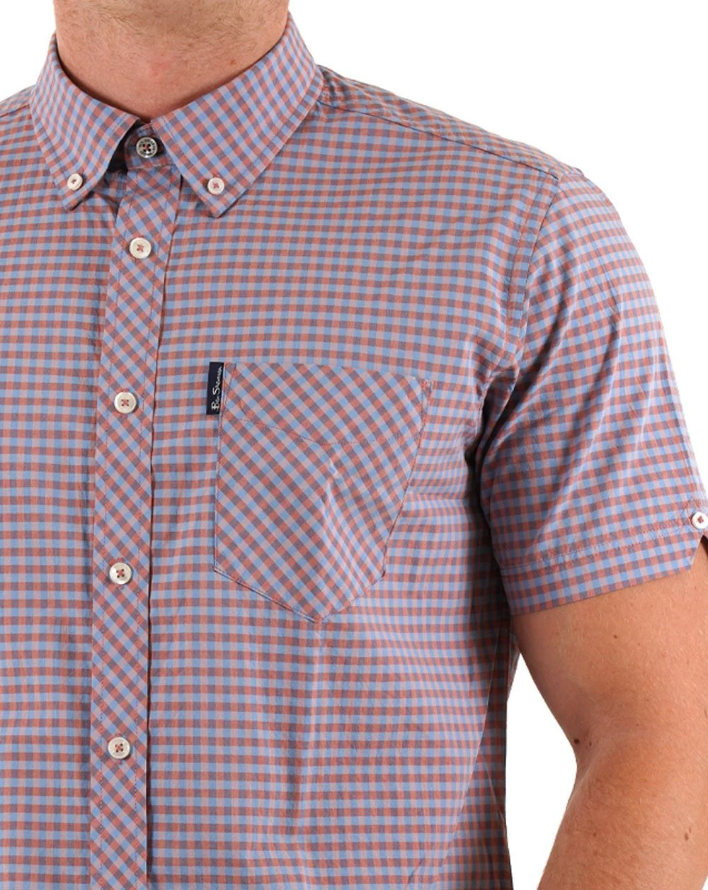 Ben Sherman Signature Gingham SS Shirt Light Pink - Image 2
