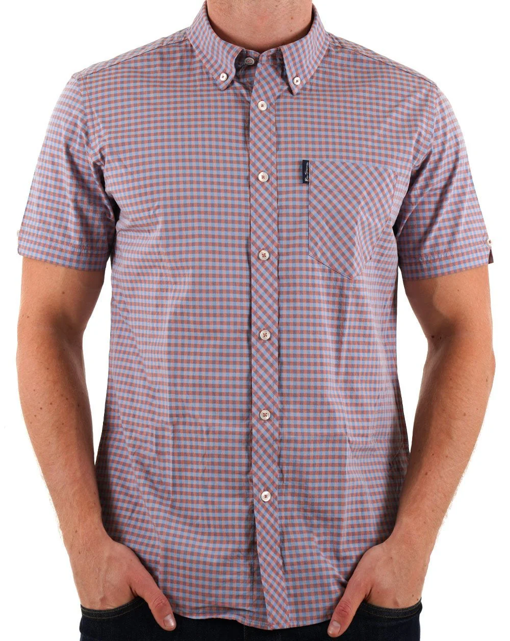 Ben Sherman Signature Gingham SS Shirt Light Pink - Image 3
