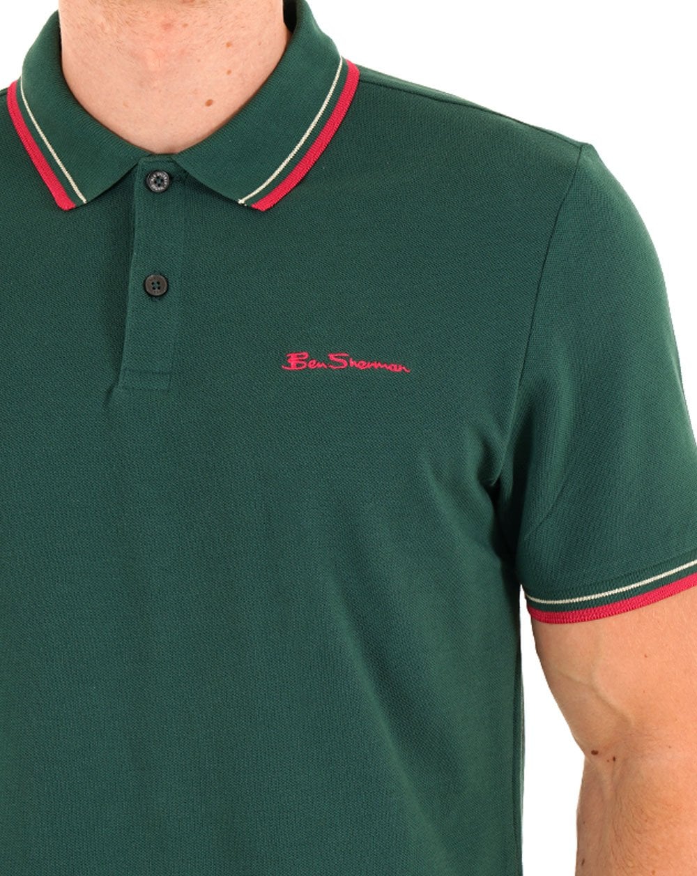 Ben Sherman Signature Pique Polo Dark Green - Image 2