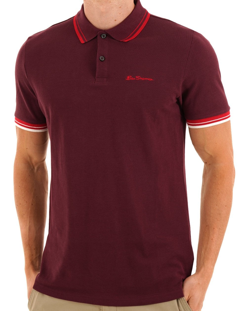 Ben Sherman Signature Pique Polo Dark Wine