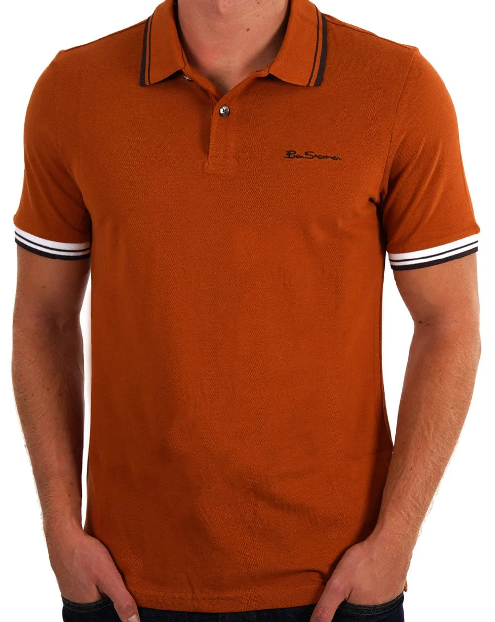 Ben Sherman Signature Polo Shirt Orange - Image 3