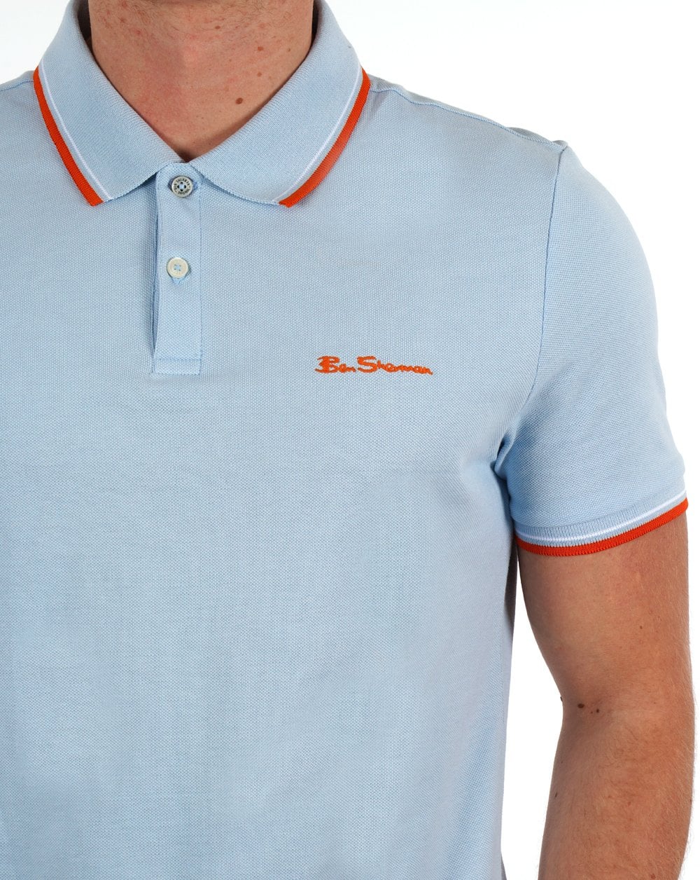 Ben Sherman Signature Polo Shirt Pale Blue - Image 2