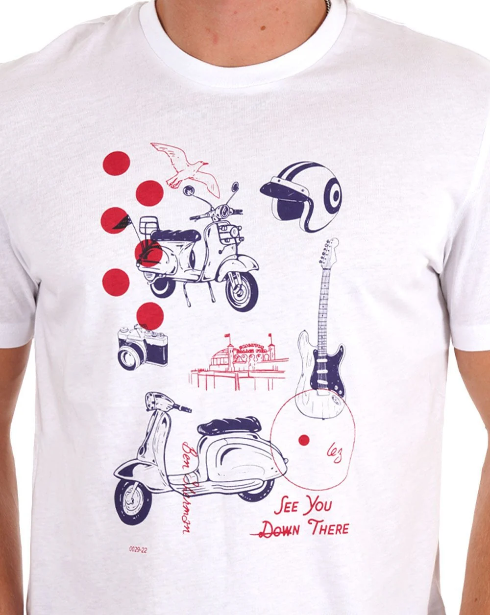 Ben Sherman Sketched Modzine T-shirt White - Image 2