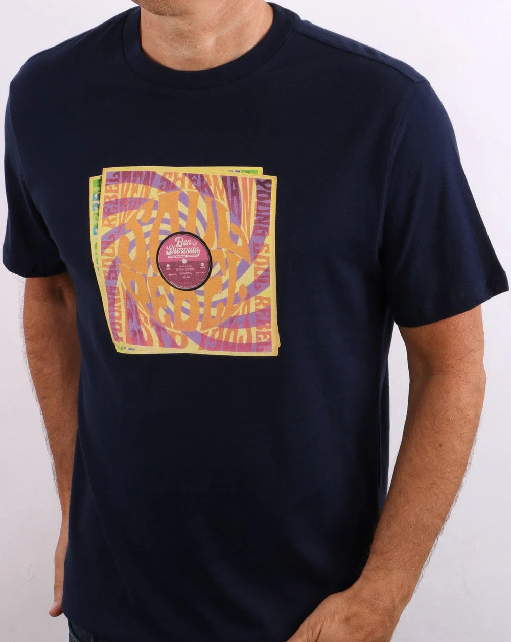 Ben Sherman Soul Rebel Record Sleeve T-shirt Marine - Image 3
