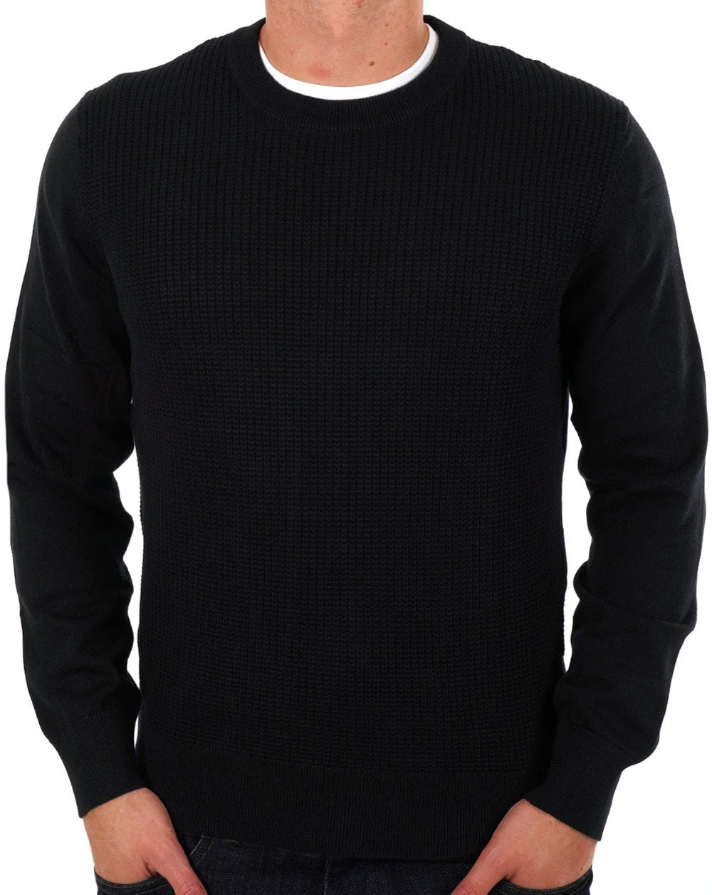 Ben Sherman Textured Crew Knit Black