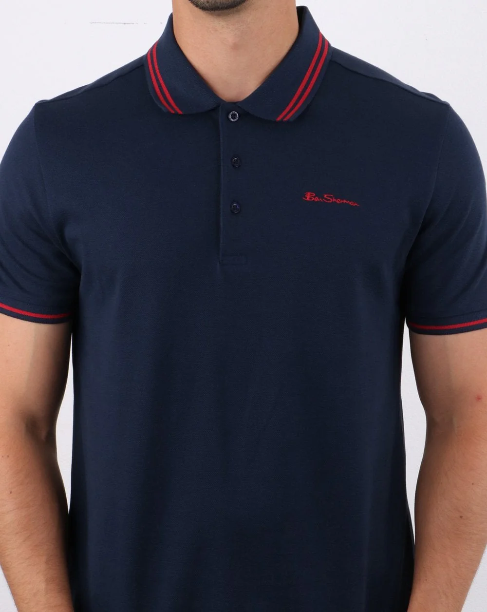 Ben Sherman Tipped Polo Shirt Navy - Image 4