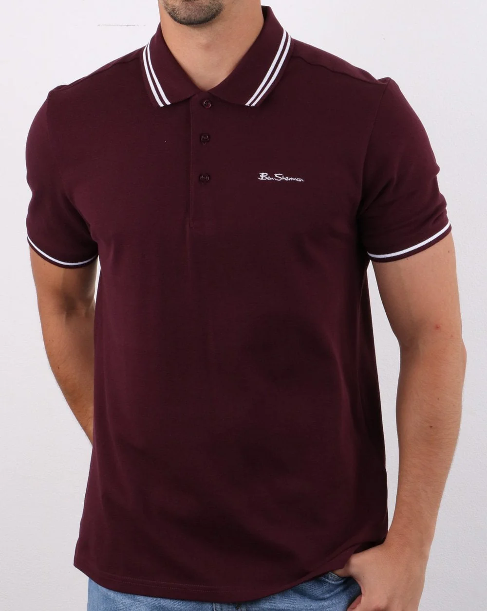 Ben Sherman Tipped Polo Wine - Image 2