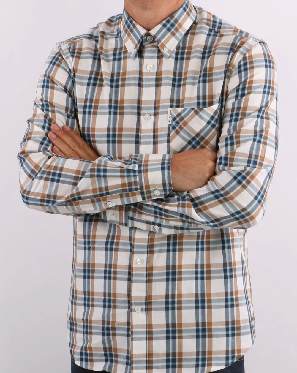 Ben Sherman Winter Madras Check Shirt Cream