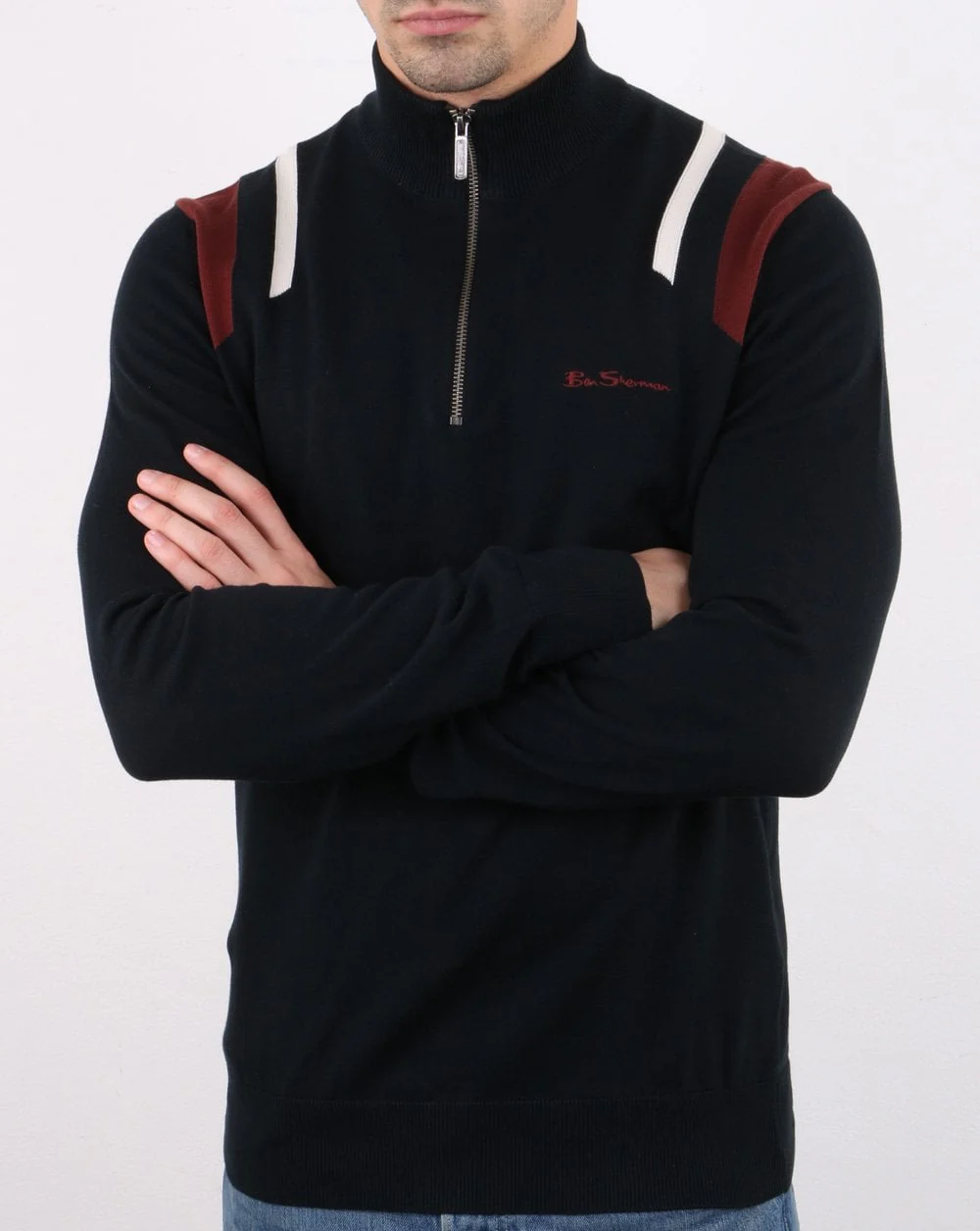 Ben Sherman Zip Knit Black - Image 2