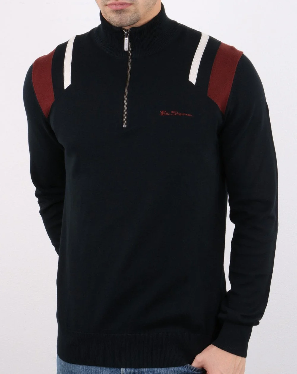 Ben Sherman Zip Knit Black - Image 3